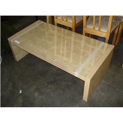 MAPLE GLASSTOP COFFEE TABLE