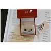 Image 2 : 14KT YELLOW GOLD GENUINE GARNET AND DIAMOND EARRINGS WITH APPRAISEL $1120.00