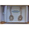 Image 1 : STERLING SILVER ROSE GOLD PLATED GENUINE TOPAZ AND CUBIC ZIRCONIA DANGLE EARRINGS WITH APPRAISELS $1