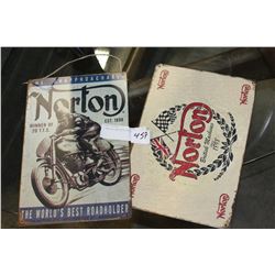 2 NORTON MOTORCYCLE TIN SIGNS