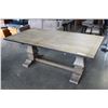 Image 1 : AS NEW HOME ELEGENCE INDUSTRIAL MODERN DINING TABLE WITH LEAF AND METAL BANDING