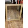 Image 1 : MODERN CHROME AND WOOD FRAMED BEVELLED WALL MIRROR