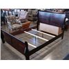 Image 1 : NEW AVENZA CHERRY FINISH QUEENSIZE SLEIGH BED FRAME