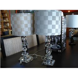 TWO CLEAR BASE TABLE LAMPS