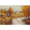 Image 2 : SIGNED 1975 OIL PAINTING OF RIVER ROAD IN FORT LANGLEY FALL SEASON