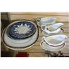 Image 1 : TWO ANTIQUE PLATTERS ANTIQUE PLATES AND GRAVY BOATS
