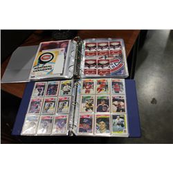 BINDER OF MONTREAL CANADIANS MEMORABILIA AND BINDER OF HOCKEY CARDS