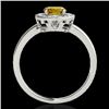 Image 2 : 1.15 CTW Certified Si/I Fancy Intense Yellow Diamond Solitaire Halo Ring 10K White Gold - REF-152W8F