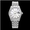 Image 2 : Rolex Men's Stainless Steel, QuickSet, Index Bar Dial with Diamond Bezel - REF-521X6Y
