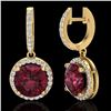 Image 2 : 5.50 CTW Garnet & Micro Pave VS/SI Diamond Designer Halo 18K Yellow Gold - REF-87W8F - 23185