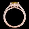 Image 2 : 1.5 CTW Certified Si/I Fancy Intense Yellow Diamond Solitaire Halo Ring 10K Rose Gold - REF-180H2A -