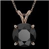 Image 1 : 2 CTW Fancy Black VS Diamond Solitaire Necklace 10K Rose Gold - REF-43Y2K - 33234