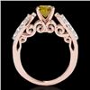 Image 2 : 2 CTW Certified Si/I Fancy Intense Yellow Diamond Solitaire Ring 10K Rose Gold - REF-305W5F - 35276