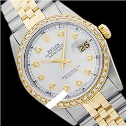 Rolex Ladies Two Tone 14K Gold/SS, Diamond Dial & Diamond Bezel, Sapphire Crystal - REF-434X6Y