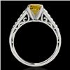 Image 2 : 1.35 CTW Certified Si/I Fancy Intense Yellow Diamond Solitaire Ring 10K White Gold - REF-156W4F - 34