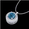 Image 2 : 1.25 CTW Fancy Intense Blue Diamond Solitaire Art Deco Necklace 18K White Gold - REF-132W8F - 38020