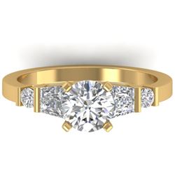 1.69 CTW Certified VS/SI Diamond Solitaire Ring 14K Yellow Gold - REF-392F8N - 30395
