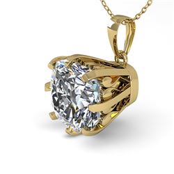 1 CTW Certified VS/SI Cushion Diamond Necklace 18K Yellow Gold - REF-297N2Y - 35722