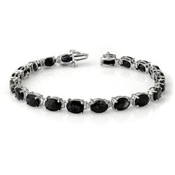 28.50 CTW Blue Sapphire Bracelet 10K White Gold - REF-94F5N - 13962