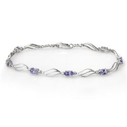 3.02 CTW Tanzanite & Diamond Bracelet 10K White Gold - REF-53W6F - 10865