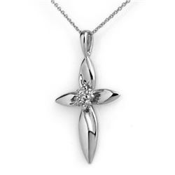 0.02 CTW Certified VS/SI Diamond Pendant 18K White Gold - REF-23M5H - 13293