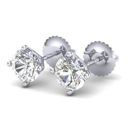 1.5 CTW VS/SI Diamond Solitaire Art Deco Stud Earrings 18K White Gold - REF-309T3M - 37301