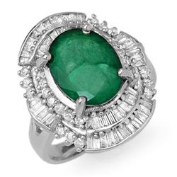 5.95 CTW Emerald & Diamond Ring 18K White Gold - REF-152X8T - 12964