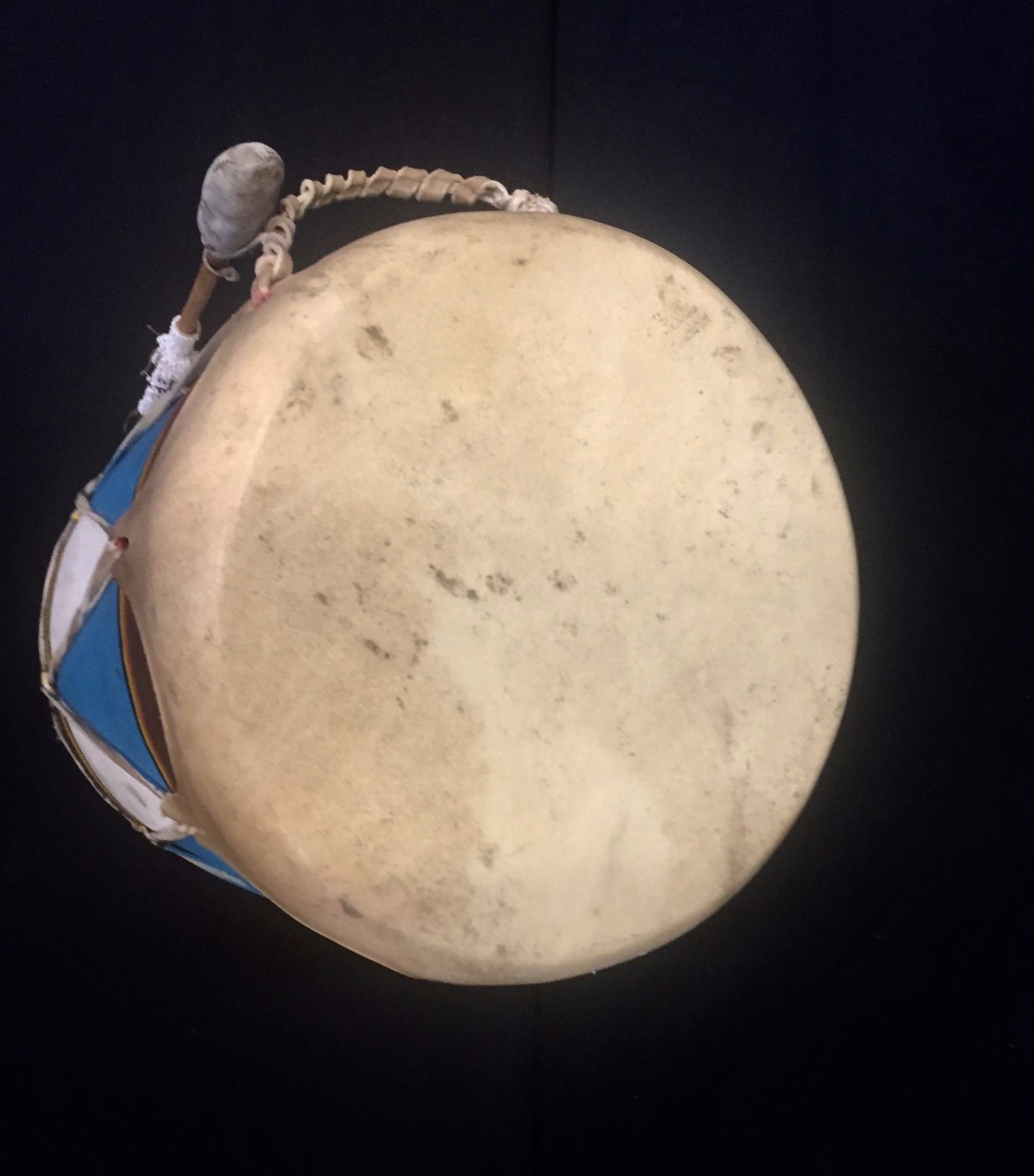 Vintage Hand Painted Drum Beaded Beater