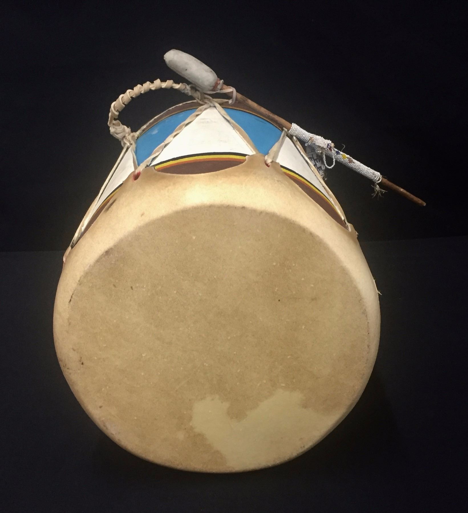 Vintage Hand Painted Drum Beaded Beater