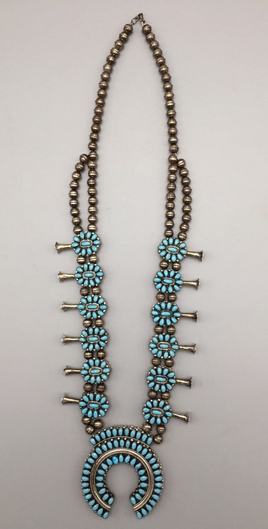 Victor Moses Begay, Double Sided Squash Blossom Necklace