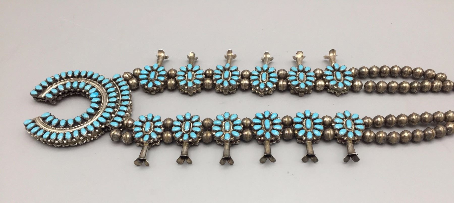 Victor Moses Begay, Double Sided Squash Blossom Necklace