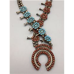 Victor Moses Begay, Double Sided Squash Blossom Necklace