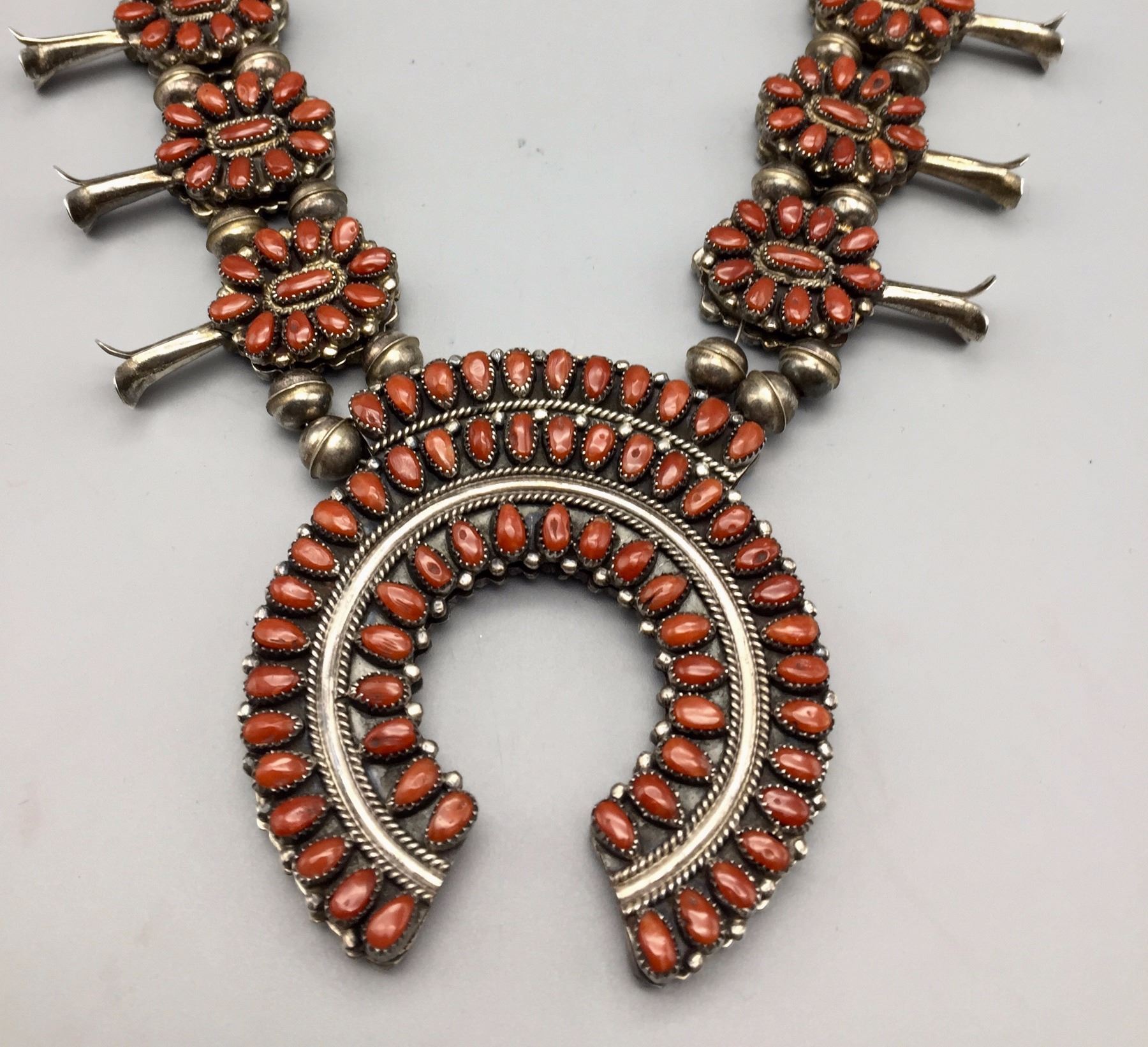 Victor Moses Begay, Double Sided Squash Blossom Necklace