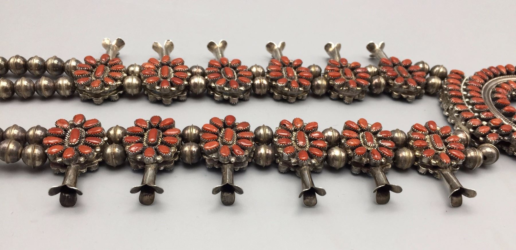 Victor Moses Begay, Double Sided Squash Blossom Necklace