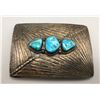 Image 1 : Vintage Turquoise and Sterling Belt Buckle