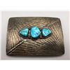 Image 2 : Vintage Turquoise and Sterling Belt Buckle