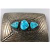 Image 3 : Vintage Turquoise and Sterling Belt Buckle
