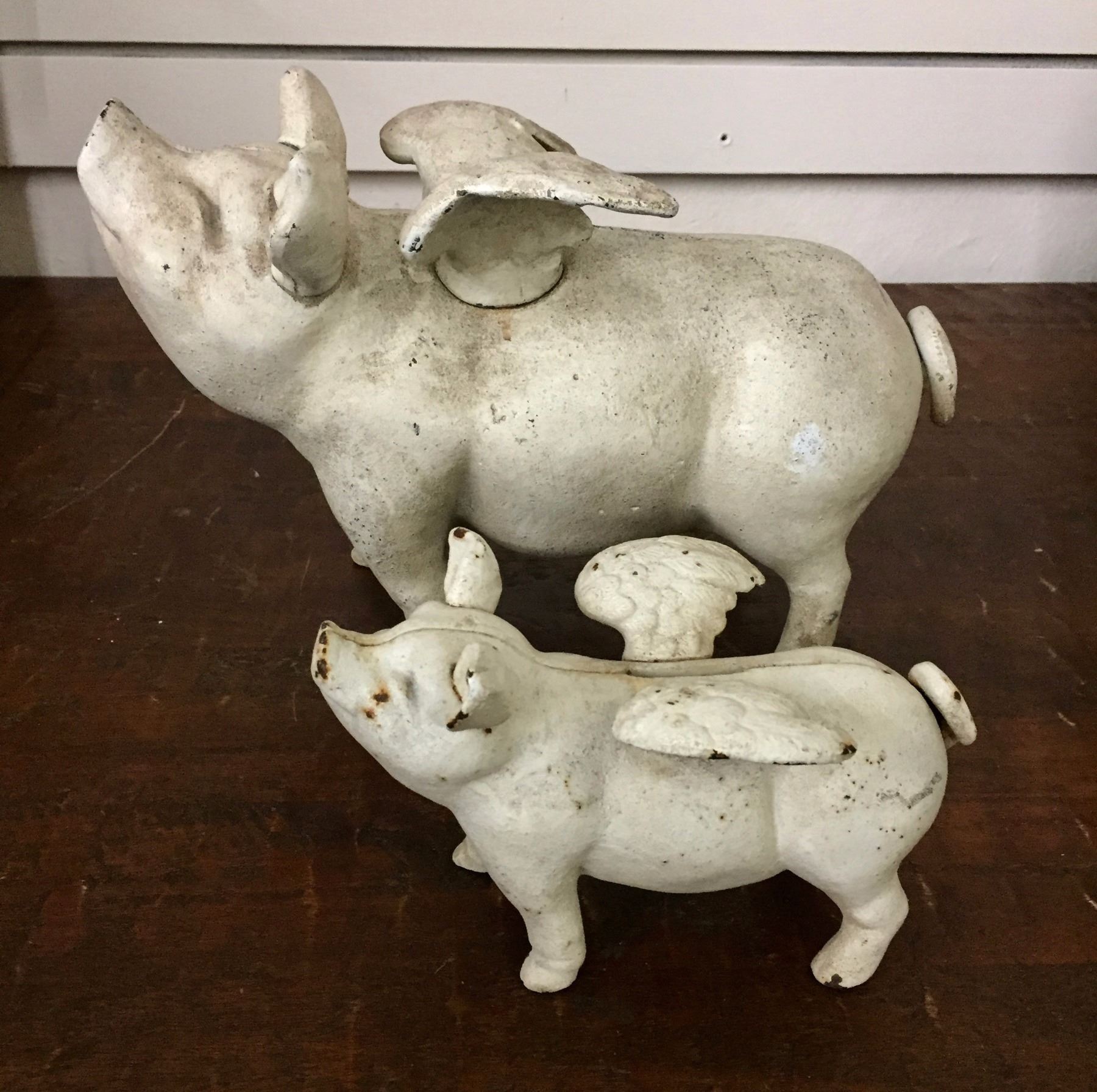 Pair of Antique CastIron Piggy Banks