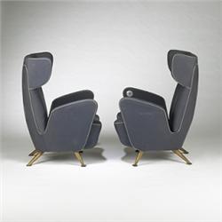 Giulio Minoletti lounge chairs, pair