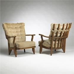Guillerm lounge chairs, pair