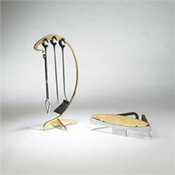 Jacques Charles Ligne Inox fireplace set