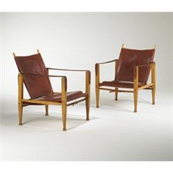 Kaare Klint Safari chairs, pair