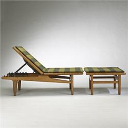 Hans Wegner chaise lounge and ottoman