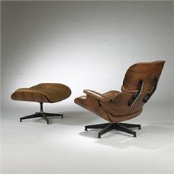 Charles and Ray Eames lounge chair and ottom