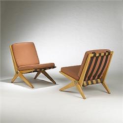 Pierre Jeanneret Scissor chairs, model #92,