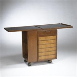 Edward Wormley folding bar cart, model #5433