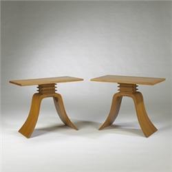 Paul Frankl end tables, pair