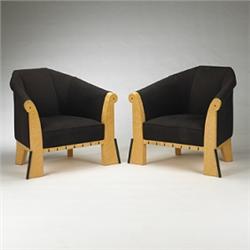 Michael Graves lounge chairs, pair