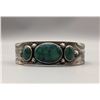 Image 1 : Large Size Sterling and Turquoise Bracelet