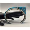 Image 2 : Tall, Turquoise Inlay Bracelet